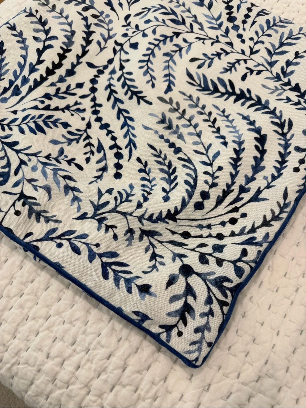 Serena & Lily Blue and White Botanical Pillow Cover